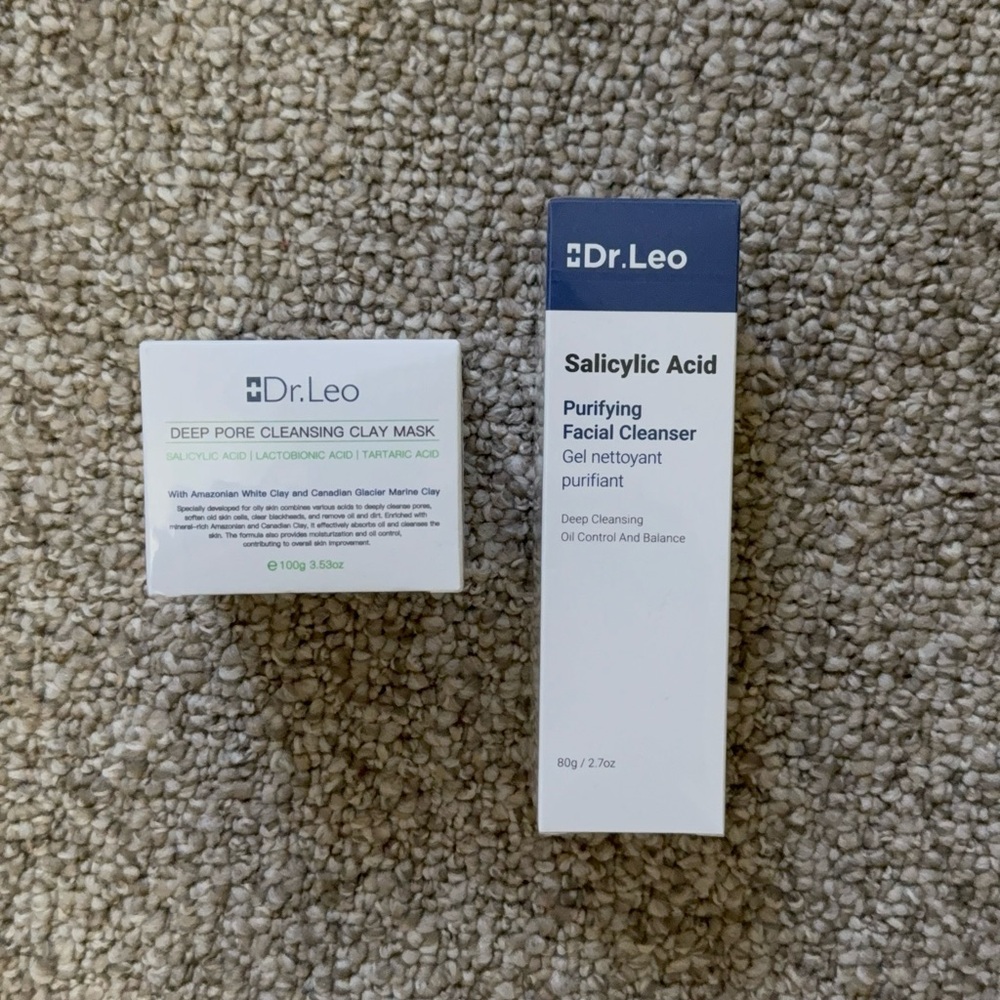Dr. Leo Deep Pore Cleansing Clay Mask and Salicylic Acid Facial Cleanser Set